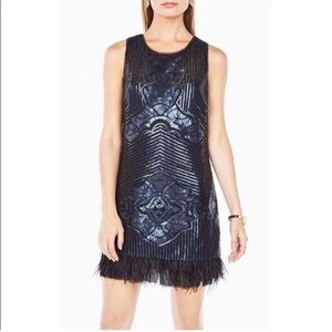 BCBGMAXAZRIA Caterina Navy Sequin Dress XS‎
